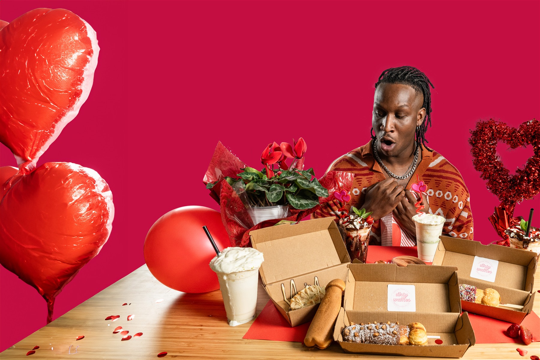 Valentine waffle box spread