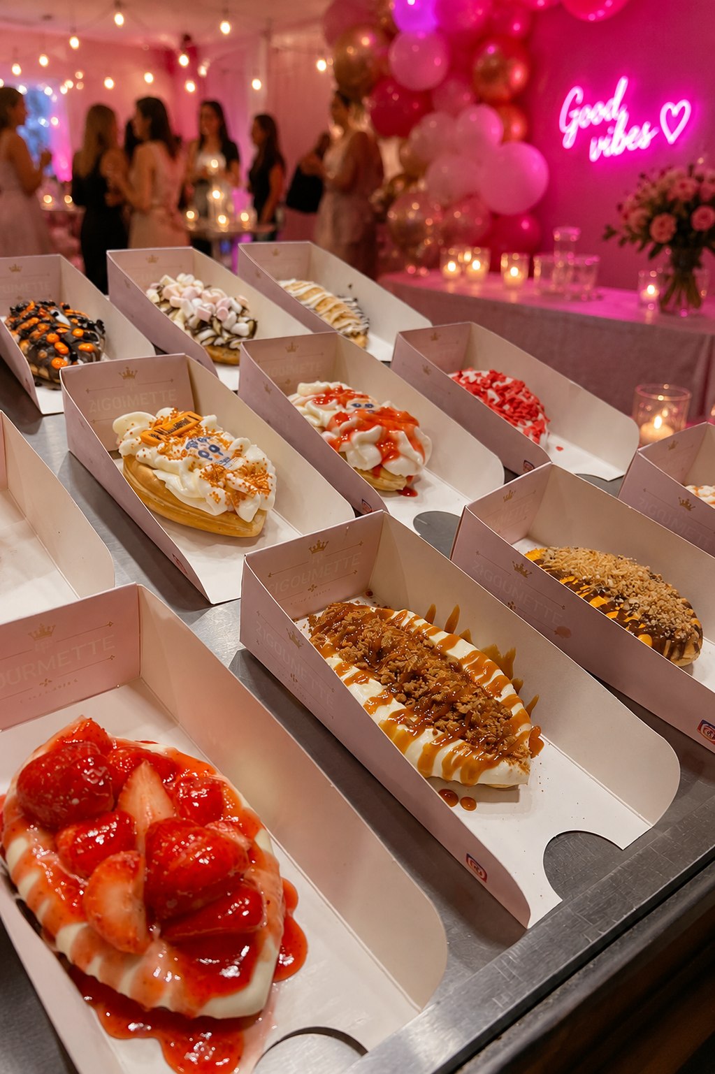 Waffle party spread
